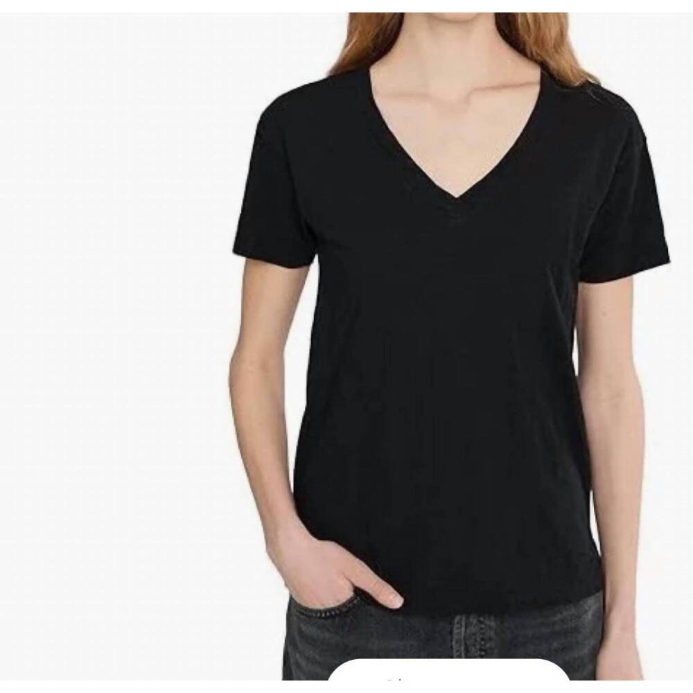 NEW MODODOC short sleeves v-neck boxy tee in black